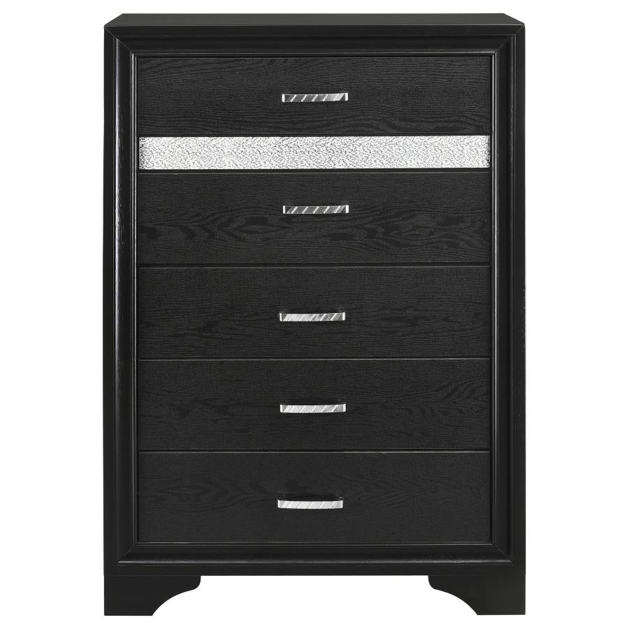 Miranda Black Queen Bed 5 Pc Set - MyWaynesHome #