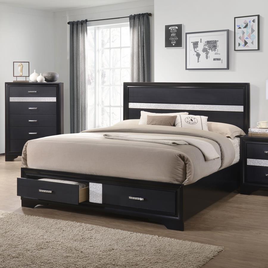 Miranda Black Queen Storage Bed - MyWaynesHome #