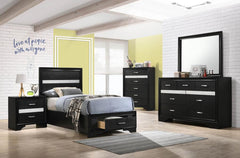Miranda Black Twin Bed 5 Pc Set - MyWaynesHome #