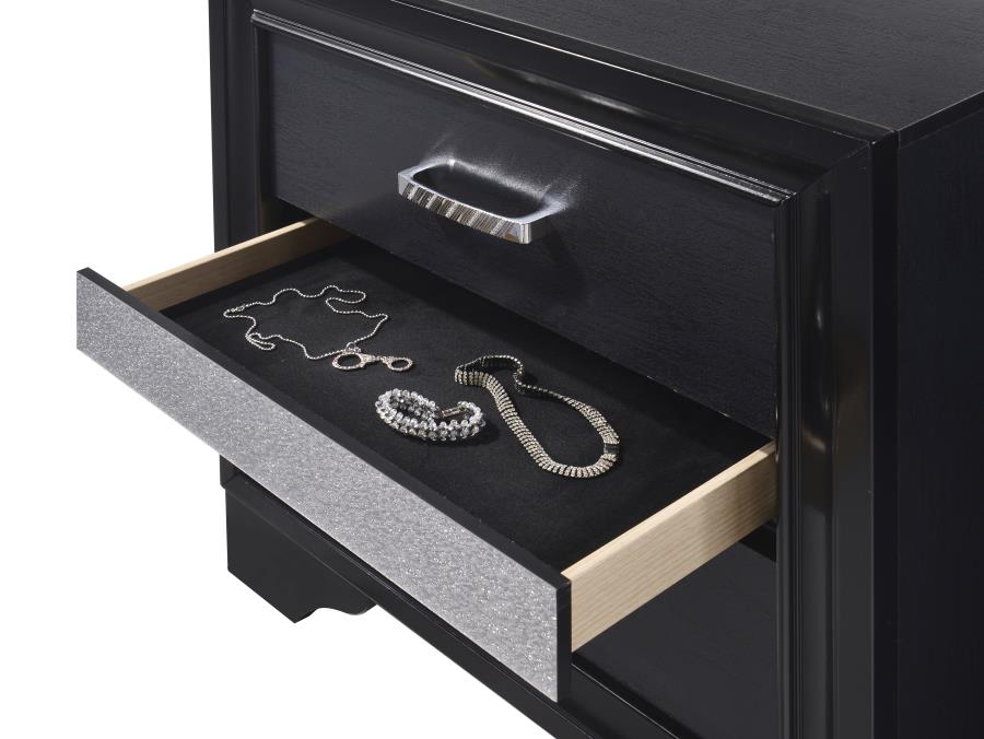Miranda Black Nightstand - MyWaynesHome #