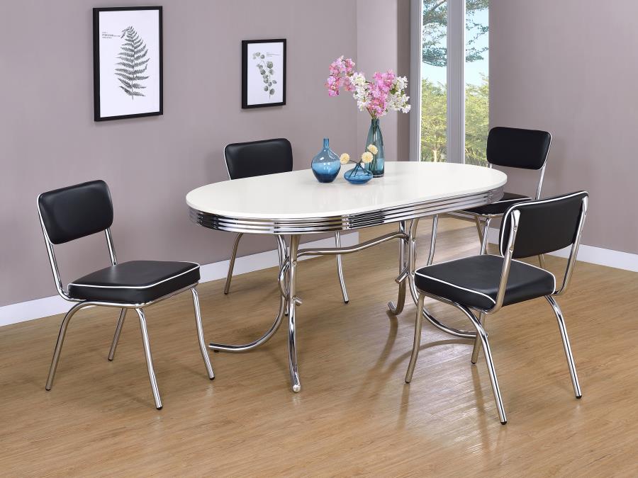 Retro White Dining Table - MyWaynesHome #