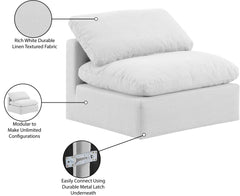 Indulge - Linen Armless Chair - White