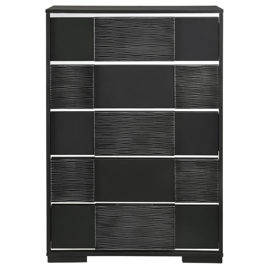 Blacktoft Black Queen Bed 5 Pc Set - MyWaynesHome #