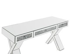 Noralie - 32" Writing Desk - Mirrored & Faux Diamonds