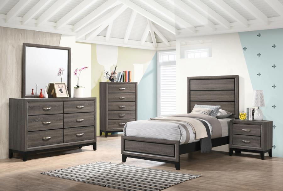 Watson Grey Twin Bed 4 Pc Set - MyWaynesHome #