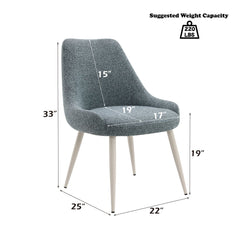 Laela - Side Chair (Set of 2) - Light Blue Boucle & White