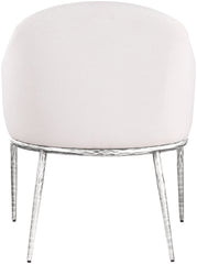Ferro - Upholstered Dining Arm Chair With Brushed Silver Legs