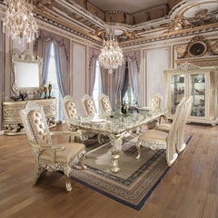 Vatican - Side Chair (Set of 2) - Synthetic Leather & Champagne Silver