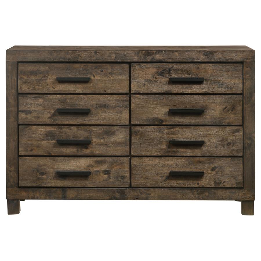 Woodmont Brown Eastern King Bed 4 Pc Set - MyWaynesHome #