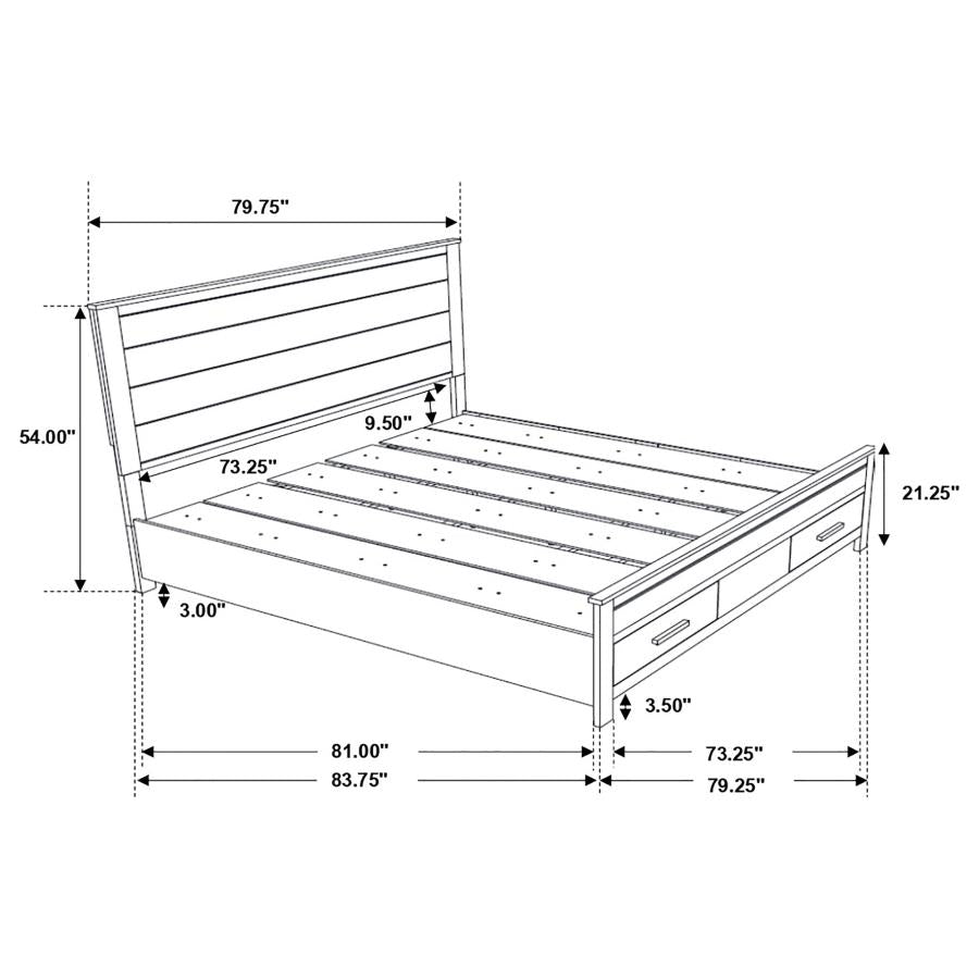 Woodmont Brown Eastern King Bed 4 Pc Set - MyWaynesHome #
