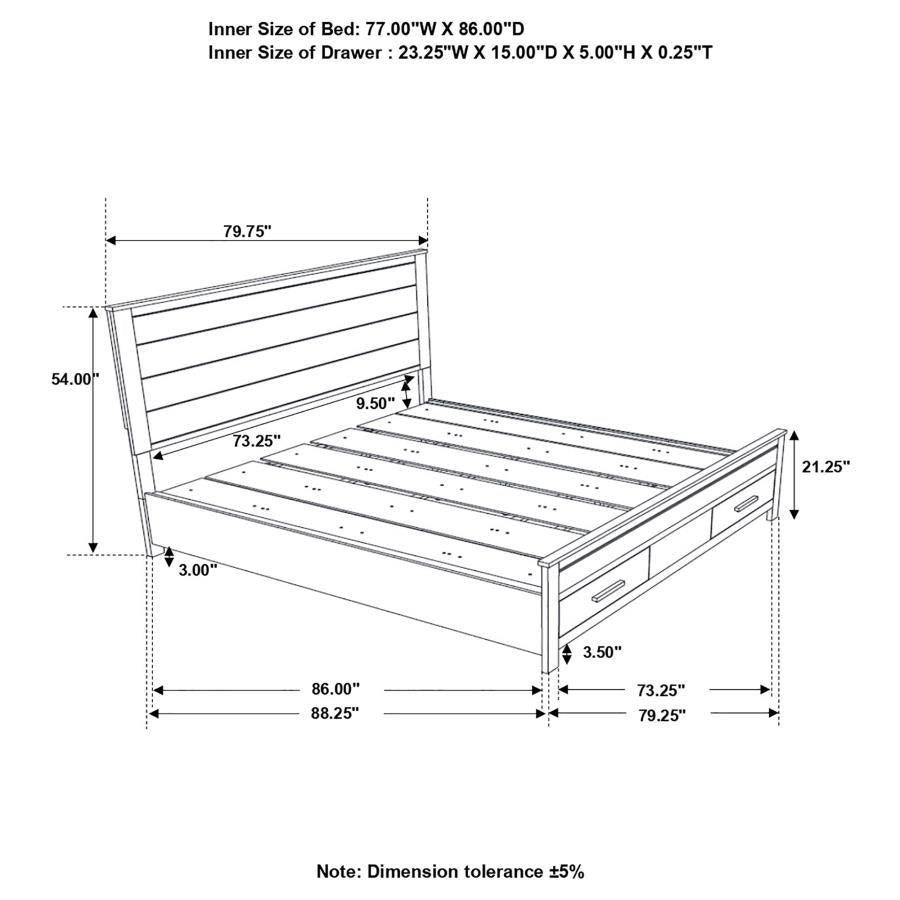 Woodmont Brown California King Storage Bed - MyWaynesHome #