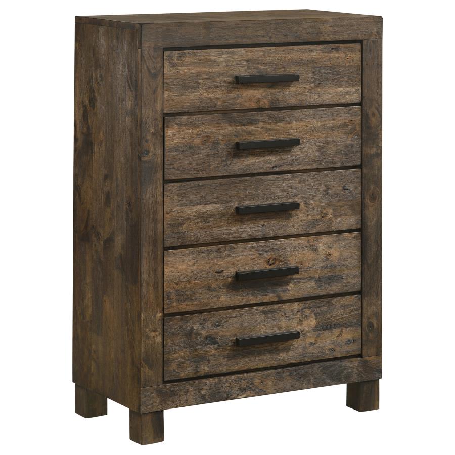 Woodmont Brown Queen Bed 5 Pc Set - MyWaynesHome #