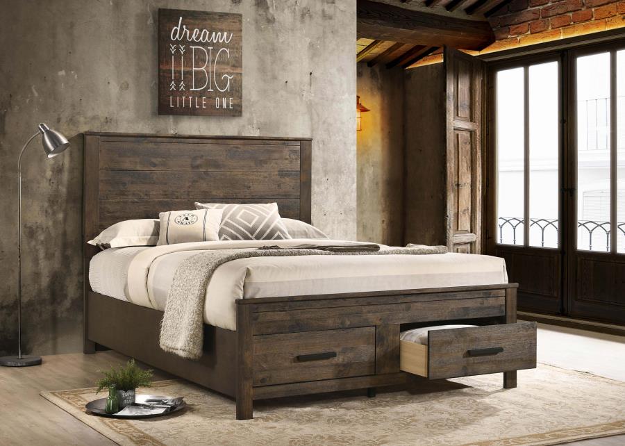 Woodmont Brown Queen Storage Bed - MyWaynesHome #