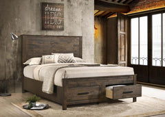 Woodmont Brown Queen Storage Bed - MyWaynesHome #