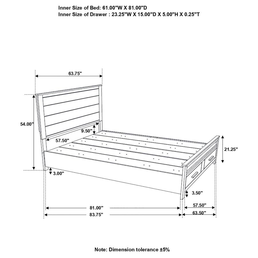 Woodmont Brown Queen Storage Bed - MyWaynesHome #