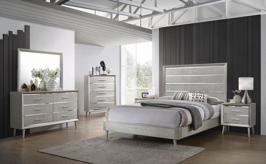 Ramon Silver Full Bed 5 Pc Set - MyWaynesHome #