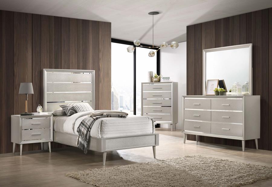 Ramon Silver Twin Bed - MyWaynesHome #