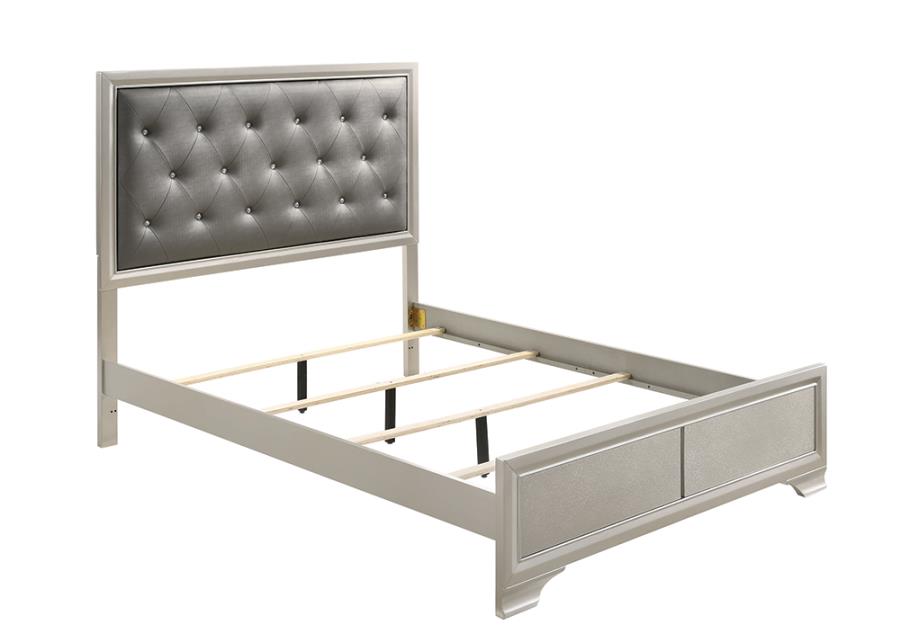Salford Silver Queen Bed - MyWaynesHome #