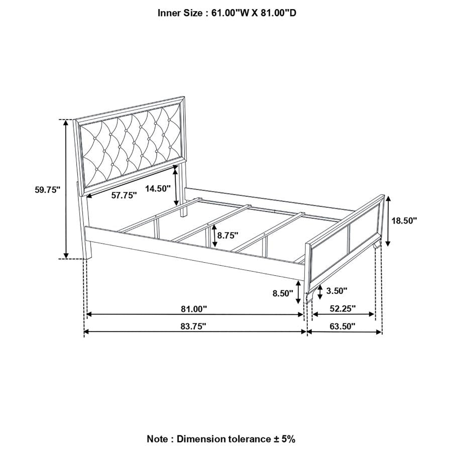Salford Silver Queen Bed - MyWaynesHome #