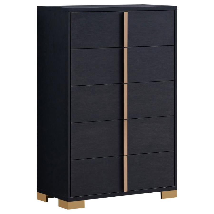 Marceline Black Eastern King Bed 5 Pc Set - MyWaynesHome #