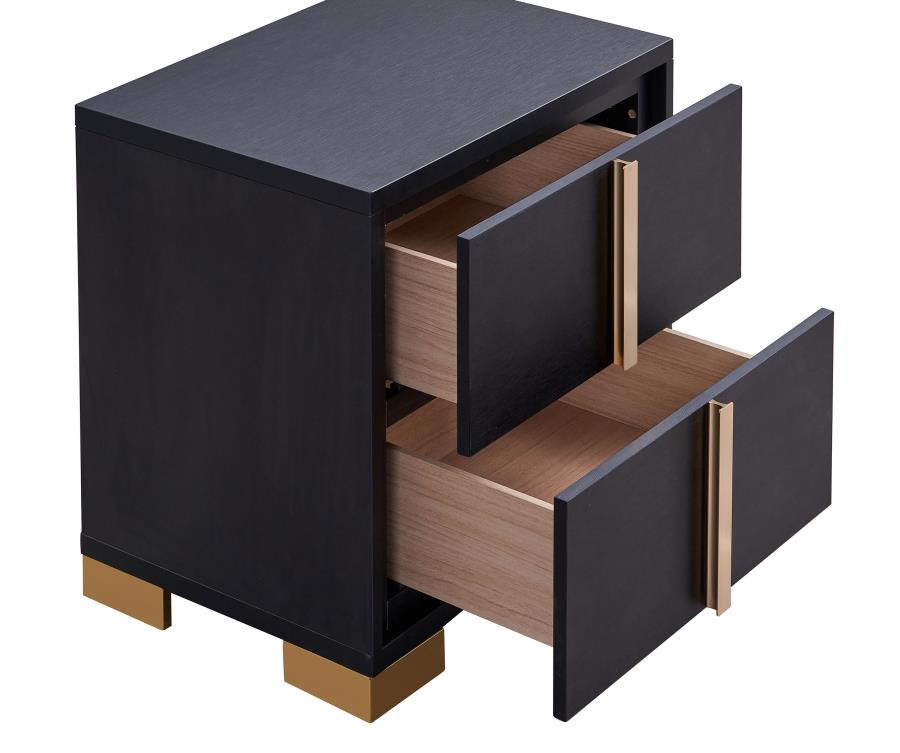 Marceline Black Queen Bed 4 Pc Set - MyWaynesHome #