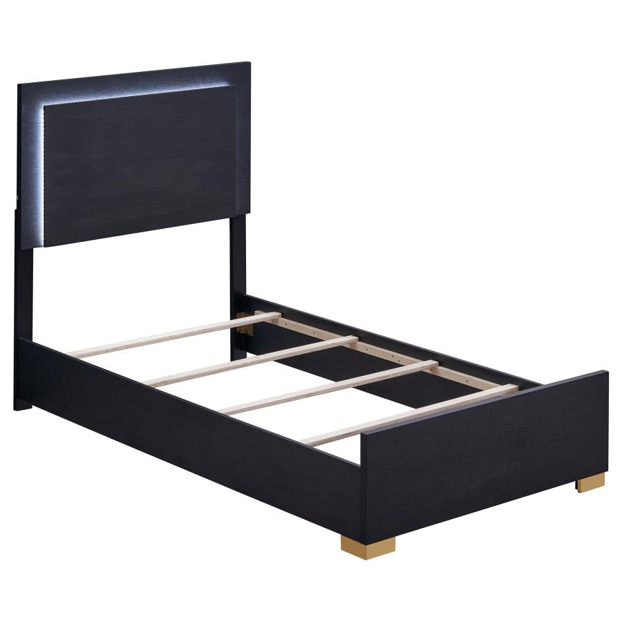 Marceline Black Twin Bed 5 Pc Set - MyWaynesHome #