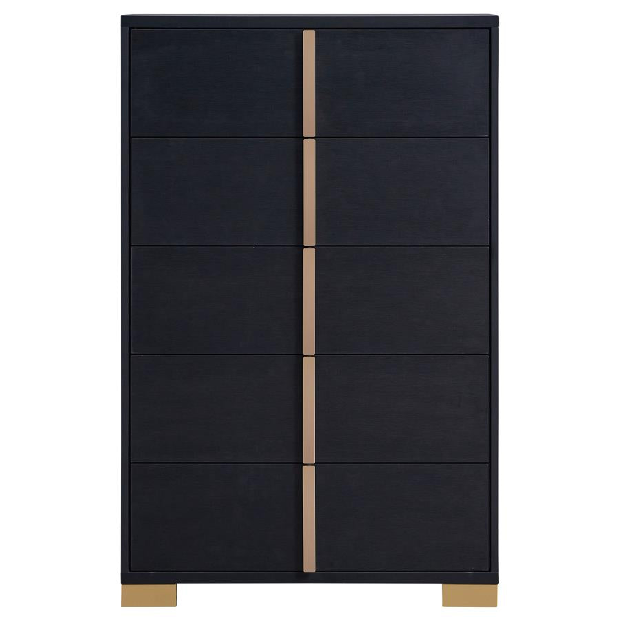 Marceline Black Twin Bed 5 Pc Set - MyWaynesHome #