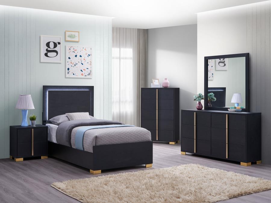 Marceline Black Twin Bed - MyWaynesHome #