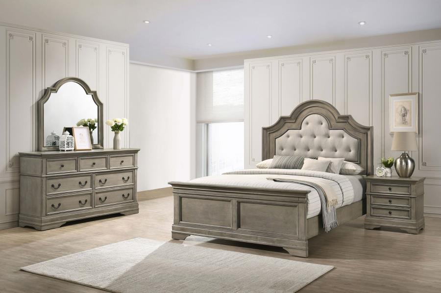 Manchester Brown Eastern King Bed 4 Pc Set - MyWaynesHome #