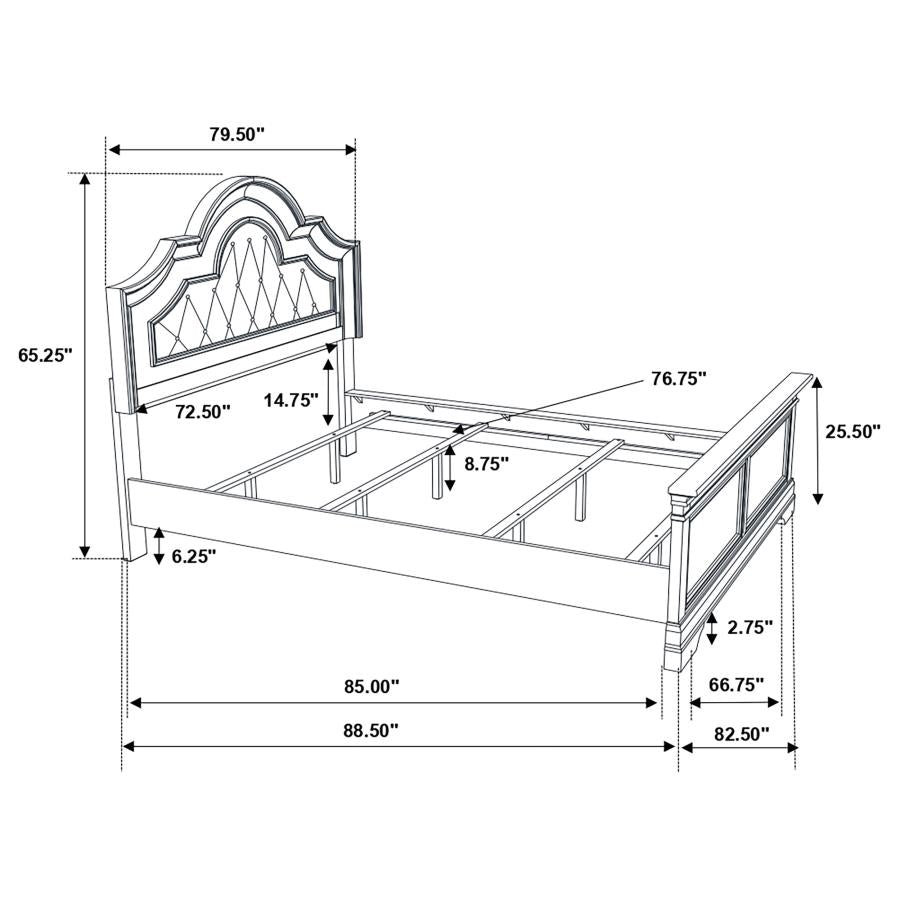 Manchester Brown California King Bed 4 Pc Set - MyWaynesHome #