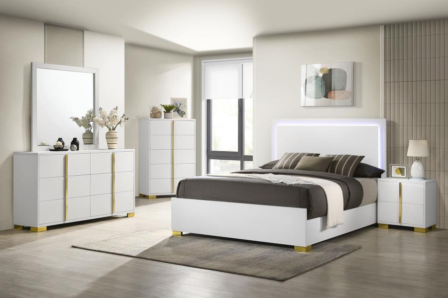 Marceline White Full Bed 5 Pc Set - MyWaynesHome #