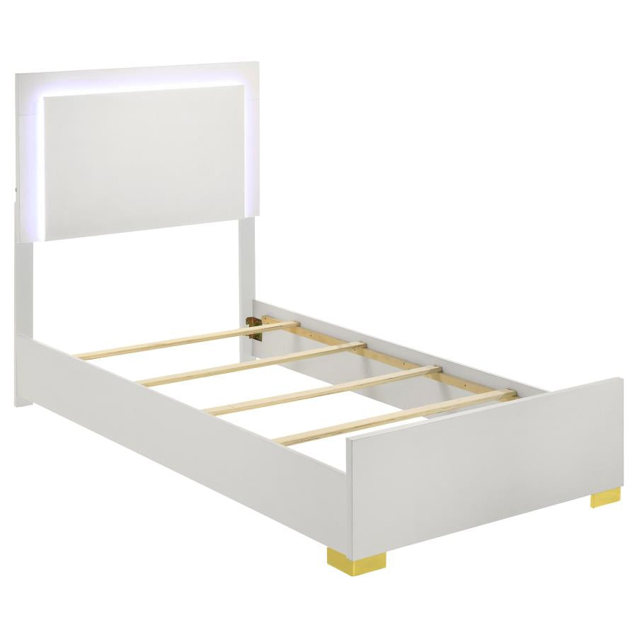 Marceline White Twin Bed 4 Pc Set - MyWaynesHome #