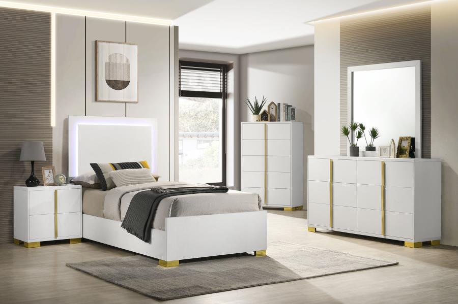 Marceline White Twin Bed - MyWaynesHome #
