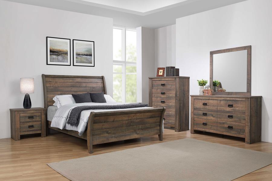 Frederick Brown Eastern King Bed 5 Pc Set - MyWaynesHome #