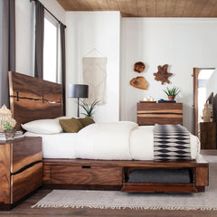 Winslow Brown Eastern King Storage Bed - MyWaynesHome #
