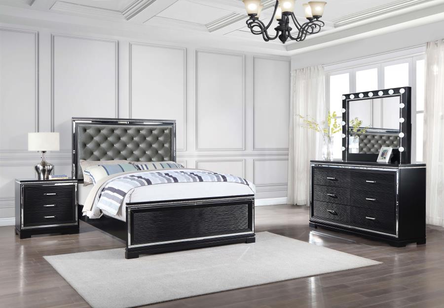 Cappola Black Eastern King Bed 4 Pc Set - MyWaynesHome #