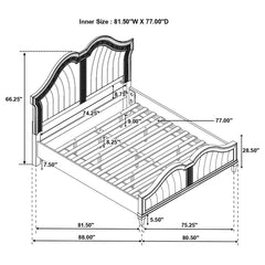 Evangeline Silver Eastern King Bed 4 Pc Set - MyWaynesHome #