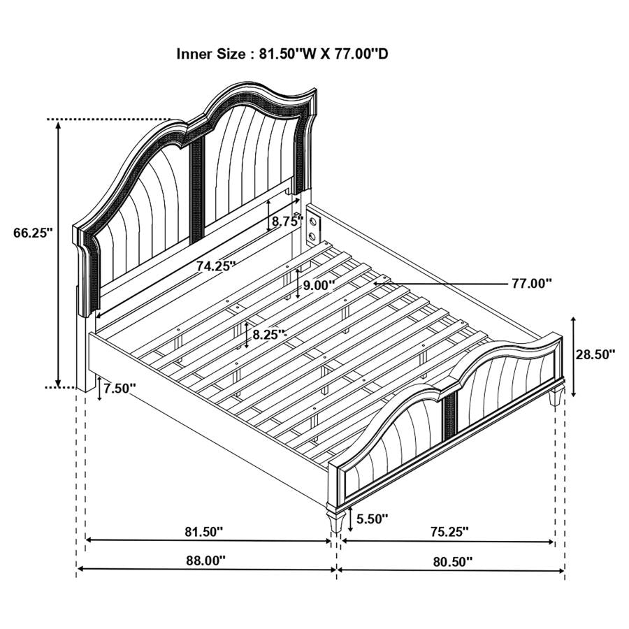 Evangeline Silver Eastern King Bed - MyWaynesHome #