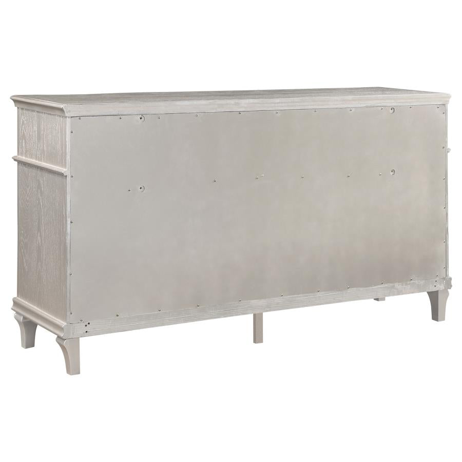 Evangeline Silver Queen Bed 4 Pc Set - MyWaynesHome #