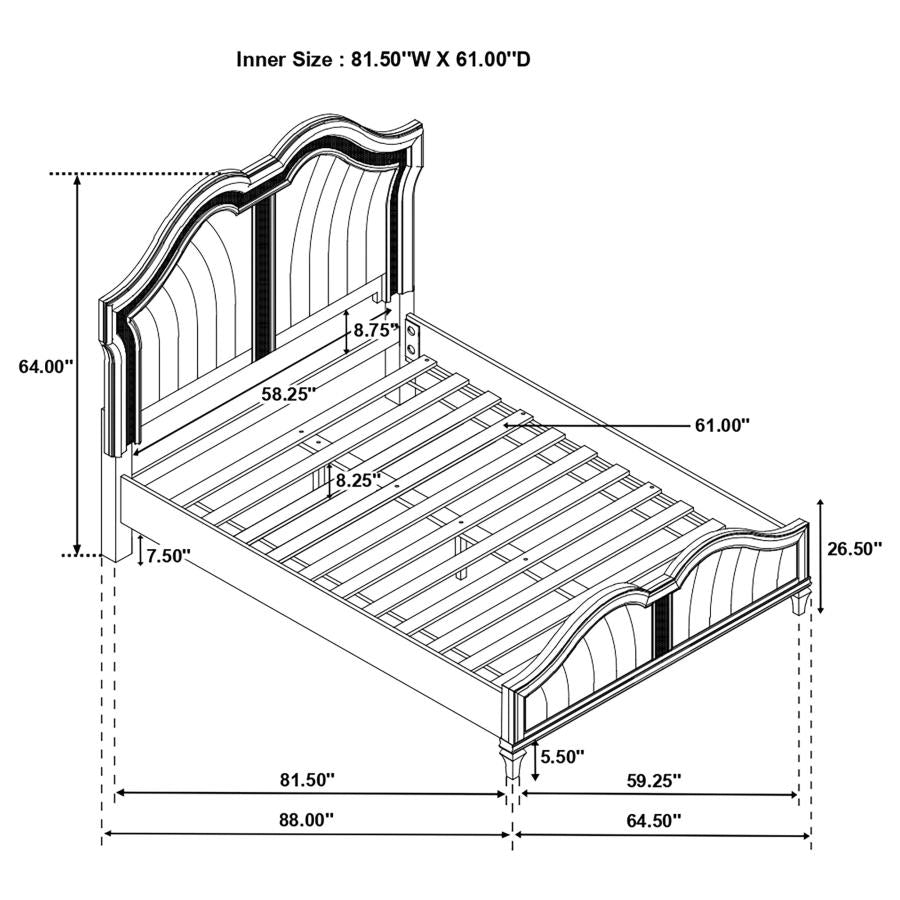 Evangeline Silver Queen Bed - MyWaynesHome #