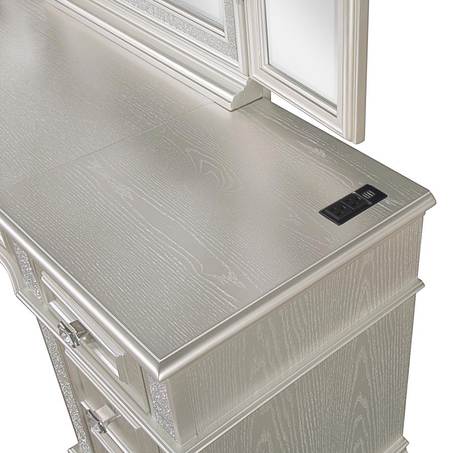 Evangeline Silver Vanity Table - MyWaynesHome #