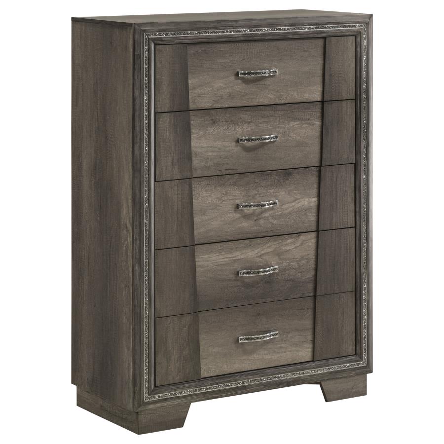 Janine Grey Eastern King Bed 5 Pc Set - MyWaynesHome #