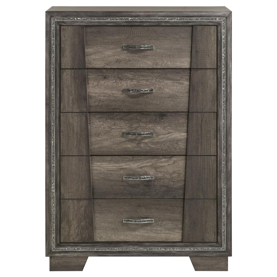 Janine Grey Queen Bed 5 Pc Set - MyWaynesHome #