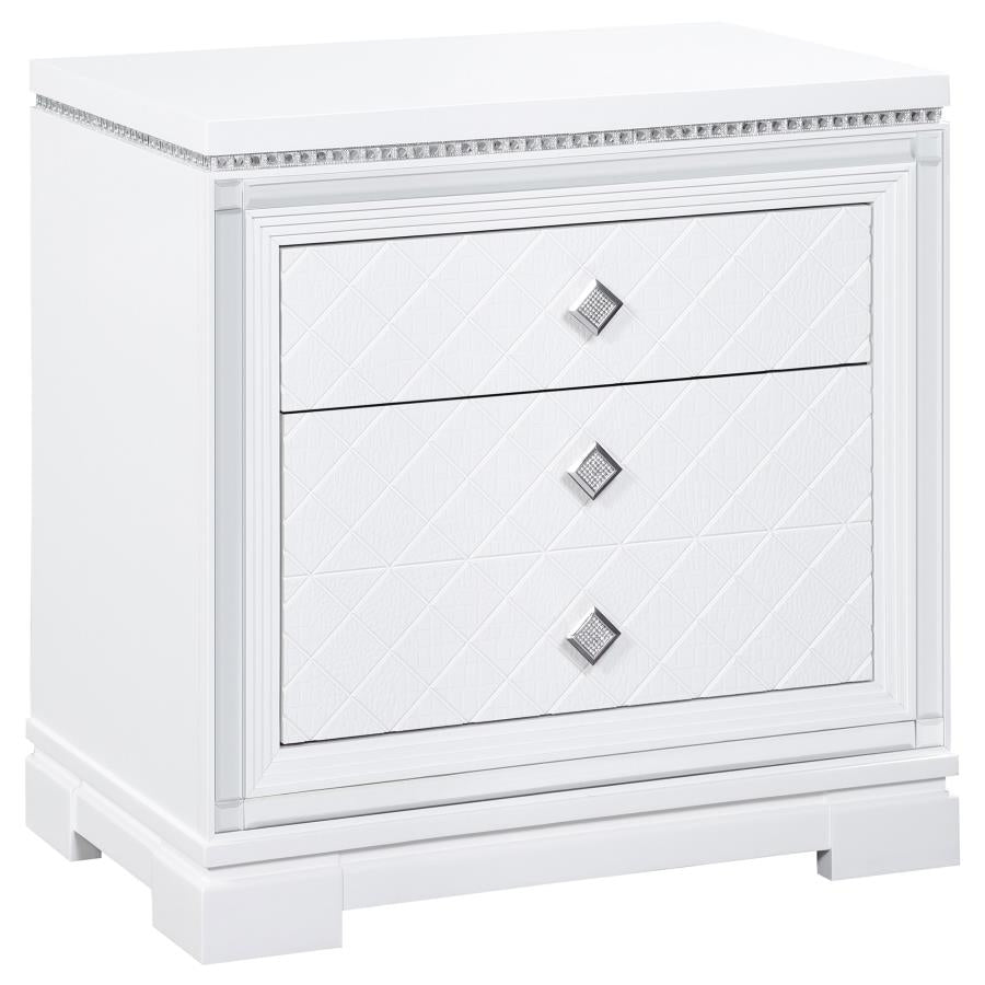 Eleanor White Eastern King Bed 4 Pc Set - MyWaynesHome #