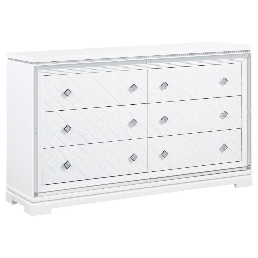 Eleanor White California King Bed 4 Pc Set - MyWaynesHome #