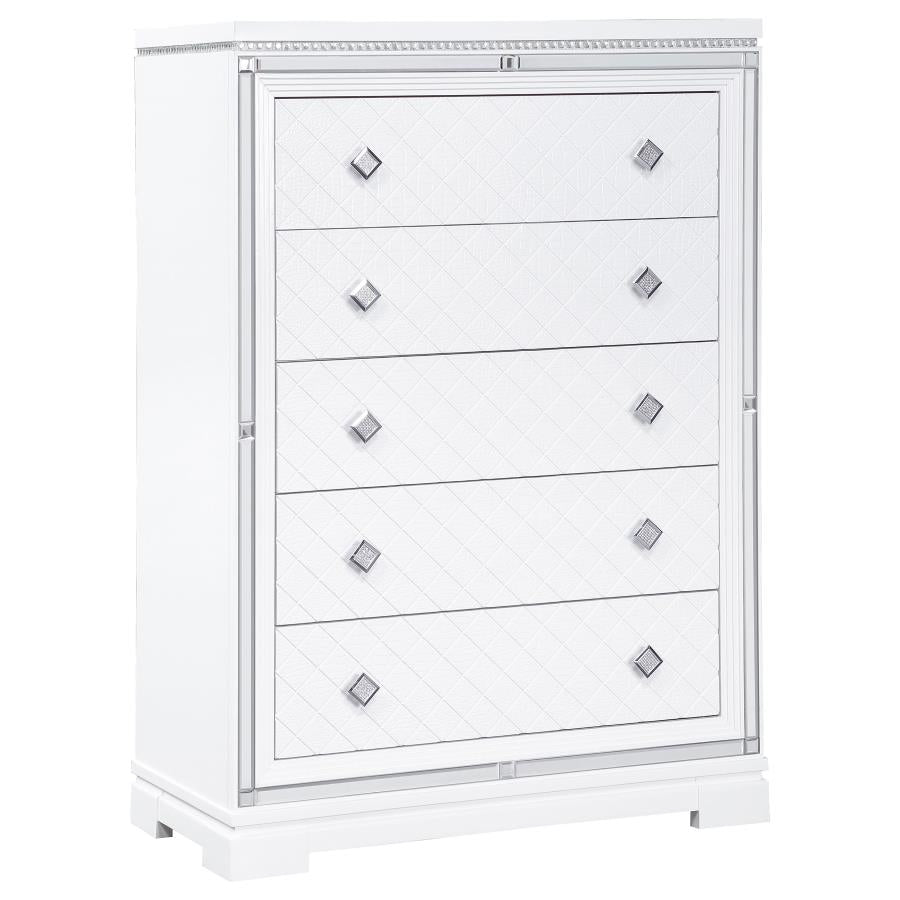 Eleanor White California King Bed 5 Pc Set - MyWaynesHome #