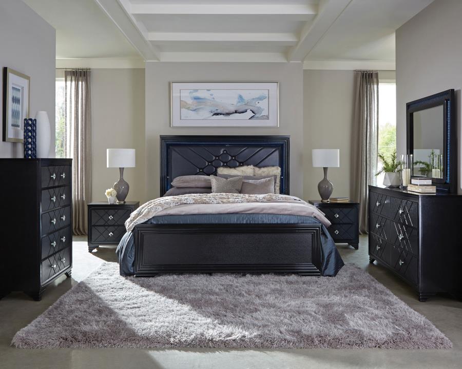 Penelope Black Eastern King Bed - MyWaynesHome #