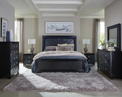 Penelope Black Queen Bed 4 Pc Set - MyWaynesHome #