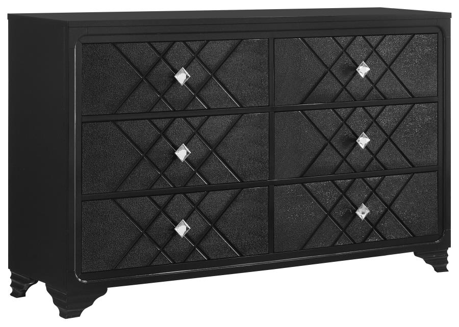 Penelope Black Queen Bed 5 Pc Set - MyWaynesHome #