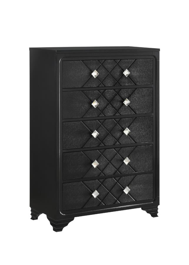 Penelope Black Queen Bed 5 Pc Set - MyWaynesHome #
